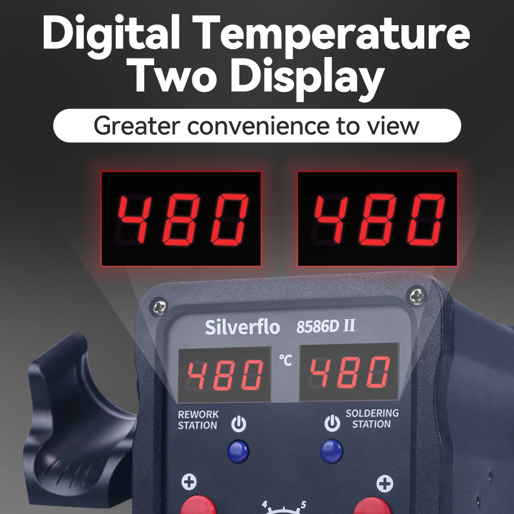Silverflo 8586D Soldering Stat - Smd Rework Station Hot Air Soldering 2 In 1 review and price