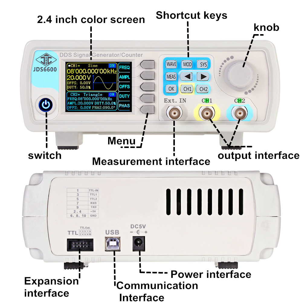 JDS6600 15/30/40/50/60MHz DDS  - Dual Channel Arbitrary Waveform Function Generator 60Mhz review and price