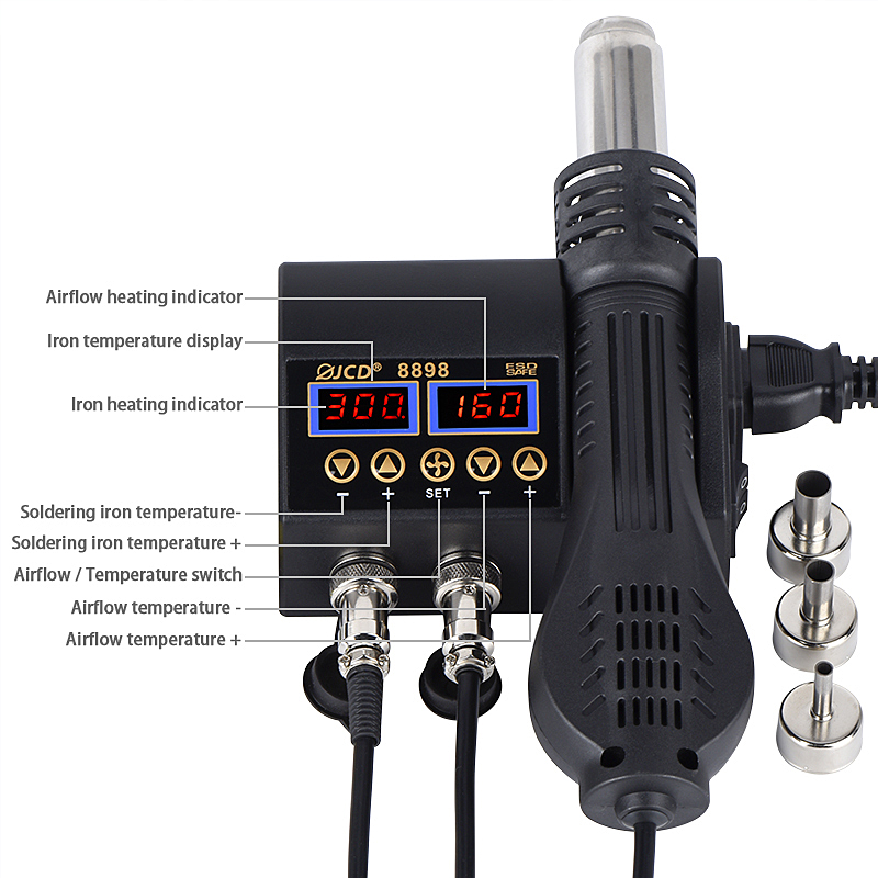 2 in 1 750W Hot Air Gun LCD Di - Smd Rework Station Hot Air Soldering 2 In 1 review and price
